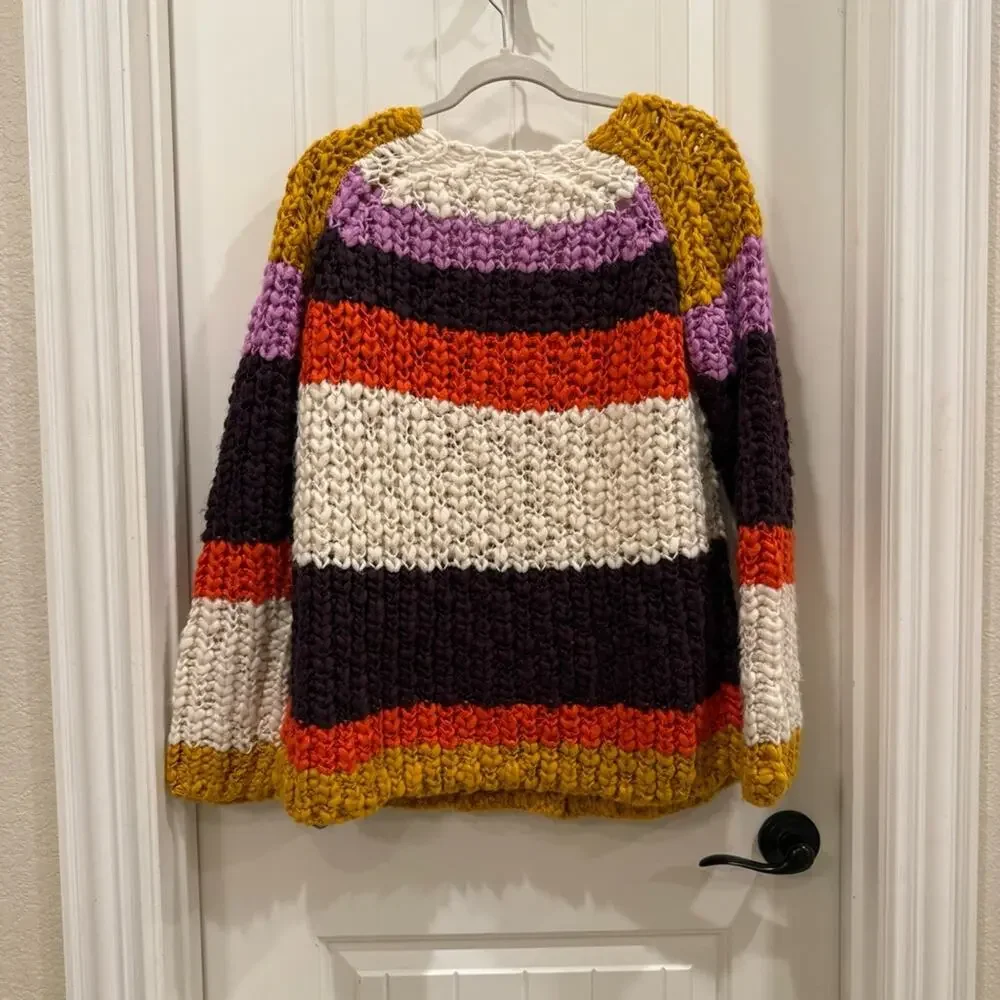 Free People Myles Stripe Chunky Knit Cardi